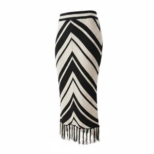 Nine West Black and White Crochet Chevron Pencil Skirt